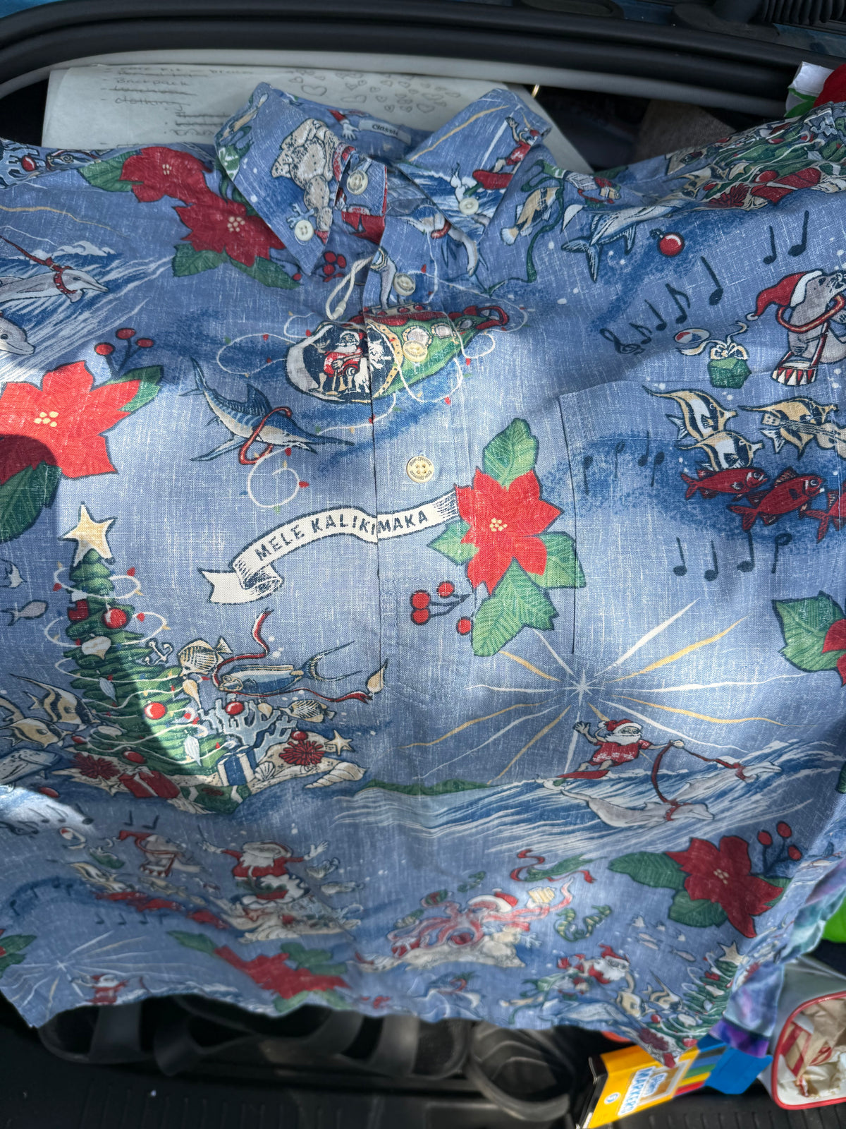 Reyn Spooner Mele Kalikimaka Christmas Surfer Hawaiian Men’s Shirt Medium