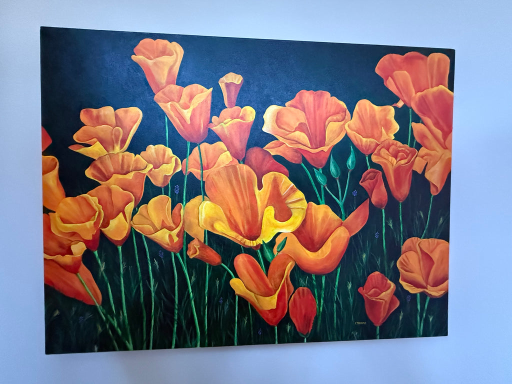 Replica of California Poppy Painting by Carole Anne Johnson Faith Thieme